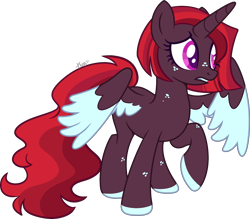 Size: 2430x2130 | Tagged: safe, artist:kurosawakuro, oc, oc only, alicorn, pony, base used, female, high res, mare, simple background, solo, transparent background, two toned wings, wings