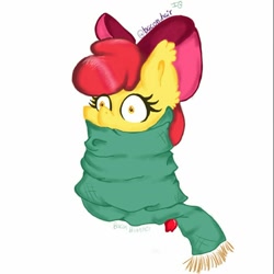 Size: 986x986 | Tagged: safe, artist:baconblanket, apple bloom, earth pony, pony, g4, clothes, female, filly, scarf, solo