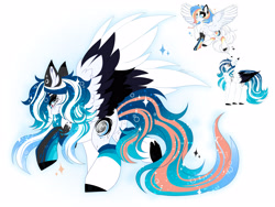 Size: 3327x2500 | Tagged: safe, artist:inspiredpixels, artist:lumi.18, oc, oc only, oc:cosmic dawn, oc:marie pixel, pegasus, pony, butt, colored wings, female, fusion, high res, mare, multicolored wings, plot, wings