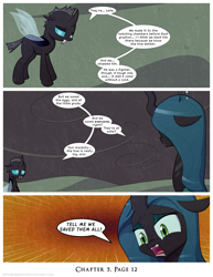 Size: 1200x1552 | Tagged: safe, artist:deusexequus, queen chrysalis, changeling, changeling queen, comic:fix, g4, comic, duckery in the comments, female, open mouth, speech bubble