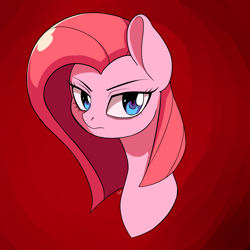 Size: 4800x4800 | Tagged: safe, artist:alexsc112, pinkie pie, earth pony, pony, g4, absurd resolution, bust, female, frown, looking at you, mare, pinkamena diane pie, solo