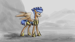 Size: 3840x2160 | Tagged: safe, artist:nightpaint12, flash sentry, pegasus, pony, g4, armor, high res, male, solo, stallion