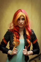 Size: 2000x3000 | Tagged: safe, artist:jameshoppy, artist:littlemissbloo, sunset shimmer, human, equestria girls, g4, babscon, babscon 2015, bracelet, clothes, cosplay, costume, high res, irl, irl human, jewelry, photo
