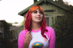 Size: 2048x1365 | Tagged: safe, artist:maddymoiselle, photographer:taps, sunset shimmer, human, equestria girls, g4, my little pony equestria girls: legend of everfree, camp everfree outfits, clothes, cosplay, costume, facebook, irl, irl human, photo