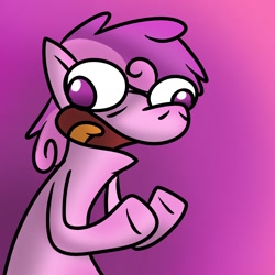 Size: 1152x1152 | Tagged: safe, oc, earth pony, pony, agony, faic, funny, gradient background, open mouth, pink background, simple background