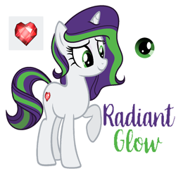 Size: 1208x1208 | Tagged: safe, artist:gadelix, oc, oc only, oc:radiant glow, dracony, hybrid, pony, unicorn, base used, female, interspecies offspring, mare, offspring, parent:rarity, parent:spike, parents:sparity, reference sheet, simple background, solo, white background