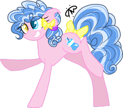 Size: 914x805 | Tagged: safe, artist:gallantserver, oc, oc only, oc:soda pop, earth pony, pony, bow, female, heterochromia, mare, simple background, solo, tail bow, transparent background