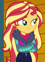 Size: 521x716 | Tagged: safe, screencap, sunset shimmer, equestria girls, equestria girls specials, g4, my little pony equestria girls: better together, my little pony equestria girls: holidays unwrapped, winter break-in, cropped, solo