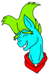 Size: 2386x3570 | Tagged: safe, artist:agdapl, oc, oc only, earth pony, pony, bust, clothes, earth pony oc, eyes closed, grin, high res, male, simple background, smiling, solo, stallion, transparent background