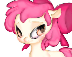 Size: 1280x1024 | Tagged: safe, artist:jasuu-nyan, apple bloom, earth pony, pony, g4, blushing, bust, female, filly, portrait, solo