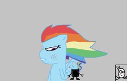 Size: 800x510 | Tagged: safe, artist:worldofcaitlyn, rainbow dash, pegasus, pony, g4, duo, female, gray background, lego, mare, mixels, nixels, rainbow power, rainbow power rainbow dash, simple background