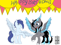 Size: 1806x1350 | Tagged: safe, artist:darktimemunk, oc, oc:slipstream, pegasus, pony, birthday, commission