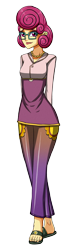 Size: 1056x3600 | Tagged: safe, artist:artemis-polara, posey shy, equestria girls, g4, clothes, equestria girls-ified, feet, female, glasses, jewelry, necklace, pants, sandals, shirt, simple background, solo, toes, transparent background