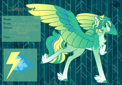 Size: 3500x2454 | Tagged: safe, artist:nobleclay, oc, oc only, oc:jumpstart, pegasus, pony, colored wings, feathered fetlocks, high res, magical lesbian spawn, multicolored wings, offspring, parent:applejack, parent:rainbow dash, parents:appledash, solo, wings