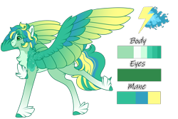 Size: 1800x1200 | Tagged: safe, alternate version, artist:nobleclay, oc, oc only, oc:jumpstart, pegasus, pony, colored wings, feathered fetlocks, magical lesbian spawn, multicolored wings, offspring, parent:applejack, parent:rainbow dash, parents:appledash, reference sheet, simple background, solo, transparent background, wings