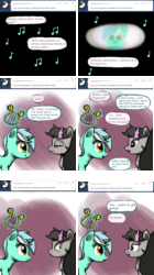 Size: 2002x3564 | Tagged: safe, artist:esuka, octavia melody, earth pony, pony, ask-canterlot-musicians, g4, animated, ask, gif, high res, lyre, magic, musical instrument