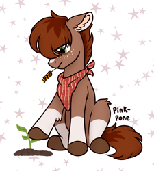 Size: 1350x1500 | Tagged: safe, artist:pink-pone, oc, oc only, oc:barley, earth pony, pony, plant, solo