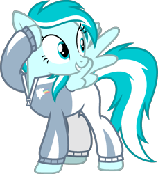 Size: 1269x1393 | Tagged: safe, artist:pegasski, oc, oc only, oc:ocean comet, pegasus, pony, g4, base used, clothes, female, mare, simple background, solo, transparent background, warmup suit