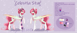 Size: 1280x553 | Tagged: safe, artist:sugaryicecreammlp, oc, oc only, oc:celestial star, pegasus, pony, chest fluff, clothes, ear fluff, female, goggles, mare, reference sheet, scarf, solo