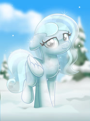 Size: 800x1076 | Tagged: safe, artist:jhayarr23, oc, oc only, oc:crystal frigid, crystal pegasus, crystal pony, pegasus, pony, female, mare, snow, solo