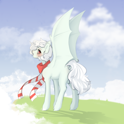 Size: 2500x2500 | Tagged: safe, artist:azaani, oc, oc only, bat pony, pony, bat pony oc, bat wings, clothes, female, high res, mare, scarf, solo, wings