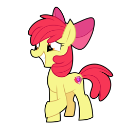 Size: 2740x2796 | Tagged: safe, artist:yaco, apple bloom, earth pony, pony, g4, female, filly, high res, sheepish grin, simple background, solo, white background