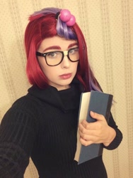 Size: 720x960 | Tagged: safe, artist:maddymoiselle, moondancer, human, g4, book, clothes, cosplay, costume, irl, irl human, photo