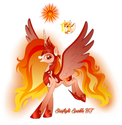 Size: 2448x2502 | Tagged: safe, artist:afterglory, daybreaker, alicorn, pony, g4, alternate design, female, high res, mare, simple background, solo, transparent background
