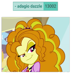 Size: 747x752 | Tagged: safe, screencap, adagio dazzle, derpibooru, equestria girls, g4, my little pony equestria girls: rainbow rocks, gem, meta, milestone, siren gem, solo, tags