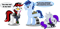 Size: 6396x3118 | Tagged: safe, artist:vector-brony, oc, oc only, oc:blackjack, oc:morning glory (project horizons), oc:p-21, fallout equestria, fallout equestria: project horizons, g4, fanfic art, pipbuck, simple background, transparent background, vector