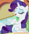 Size: 896x1036 | Tagged: safe, screencap, rarity, pony, unicorn, g4, my little pony: friendship is magic, season 6, the gift of the maud pie, cropped, eyes closed, female, mare, open mouth, raised hoof, sitting, solo, train