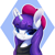 Size: 2600x2600 | Tagged: safe, artist:aquaticvibes, rarity, pony, unicorn, g4, alternate hairstyle, beatnik rarity, beret, bust, clothes, eyebrows, eyebrows visible through hair, female, hat, high res, looking at you, loose hair, mare, simple background, smiling, smiling at you, solo, sweater, white background, white outline