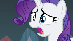 Size: 1920x1080 | Tagged: safe, screencap, rarity, pony, unicorn, for whom the sweetie belle toils, g4, cannot unsee, female, mare, open mouth, reaction image, shocked, solo, the horror, the worst possible thing