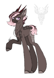 Size: 1685x2400 | Tagged: safe, artist:inspiredpixels, oc, oc only, pony, horn, jewelry, looking at you, pendant, simple background, solo, standing, tongue out, transparent background