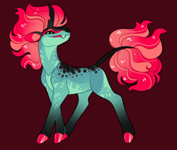 Size: 2600x2200 | Tagged: safe, artist:loryska, oc, oc only, changepony, hybrid, pony, female, high res, interspecies offspring, magical lesbian spawn, offspring, parent:pinkie pie, parent:queen chrysalis, parents:chryssie pie, simple background, solo