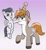 Size: 1980x2164 | Tagged: safe, artist:heretichesh, rumble, oc, oc:itu, pegasus, pony, unicorn, g4, birthday, blank flank, boop, colt, duo, flying, frown, gradient background, hat, looking at you, male, nose wrinkle, pale belly, party hat, smiling, smiling at you, stallion, unamused, unshorn fetlocks