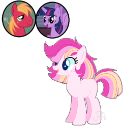 Size: 576x590 | Tagged: safe, artist:rainbows-skies, artist:selenaede, big macintosh, twilight sparkle, oc, alicorn, earth pony, pony, g4, base used, female, freckles, male, mare, offspring, parent:big macintosh, parent:twilight sparkle, parents:twimac, ship:twimac, shipping, simple background, straight, transparent background, twilight sparkle (alicorn)