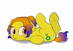 Size: 2048x1446 | Tagged: safe, artist:mochi_nation, oc, oc only, oc:moth, earth pony, pony, cute, female, floppy ears, lying down, mare, ocbetes, on back, simple background, solo, white background