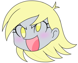 Size: 772x625 | Tagged: safe, alternate version, artist:batipin, part of a set, derpy hooves, equestria girls, g4, head only, open mouth, simple background, solo, transparent background
