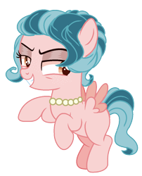 Size: 1008x1248 | Tagged: safe, artist:princess-kitsune-tsu, oc, oc only, changepony, hybrid, pegasus, pony, base used, female, filly, interspecies offspring, jewelry, magical lesbian spawn, necklace, offspring, parent:cozy glow, parent:queen chrysalis, parents:cozysalis, pearl necklace, simple background, solo, transparent background