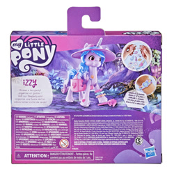 Size: 2000x2000 | Tagged: safe, izzy moonbow, pony, unicorn, g5, my little pony: a new generation, official, box, box art, bridlewood, clothes, female, hasbro logo, hat, high res, mare, my little pony logo, toy