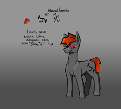 Size: 3193x2884 | Tagged: safe, artist:s410, oc, oc only, pony, gradient background, high res, ponified, solo, text