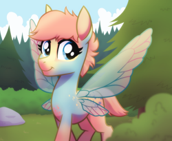 Size: 2500x2048 | Tagged: safe, artist:whitequartztheartist, pony, butterfly wings, forest, high res, solo, walking, wings