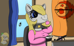 Size: 1600x1000 | Tagged: safe, artist:gray star, derpibooru exclusive, oc, oc:gray star, bee, earth pony, insect, anthro, anthro oc, applejack ranger's, choker, drawing, drawing tablet, earth pony oc, glasses