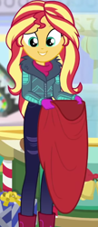 Size: 290x672 | Tagged: safe, screencap, sunset shimmer, equestria girls, equestria girls series, g4, holidays unwrapped, winter break-in, spoiler:eqg series (season 2), cropped, solo