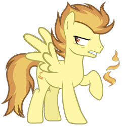 Size: 837x869 | Tagged: safe, artist:dayspringsentryyt, oc, oc only, pegasus, pony, base used, frown, gritted teeth, magical lesbian spawn, male, offspring, parent:misty fly, parent:spitfire, pegasus oc, raised hoof, simple background, solo, stallion, transparent background
