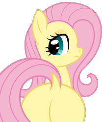 Size: 1727x2039 | Tagged: safe, artist:mfg637, derpibooru exclusive, fluttershy, pegasus, pony, g4, .svg available, butt, digital art, dock, female, flutterbutt, looking at you, looking back, mare, plot, simple background, solo, svg, transparent background, vector