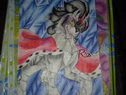 Size: 2048x1536 | Tagged: safe, artist:inquisidoras, king sombra, pony, unicorn, g4, fangs, male, solo, stallion, traditional art