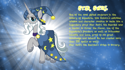 Size: 4617x2590 | Tagged: safe, artist:andoanimalia, star swirl the bearded, pony, unicorn, g4, bio, high res, male, show accurate, solo, stallion, story included