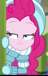 Size: 250x395 | Tagged: safe, screencap, pinkie pie, equestria girls, equestria girls specials, g4, my little pony equestria girls: better together, my little pony equestria girls: holidays unwrapped, winter break-in, :3, cropped, solo